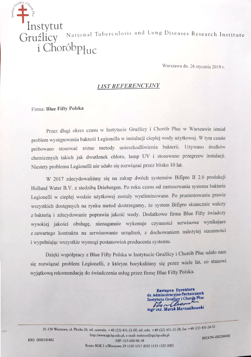 instytut gruzlicy i chorob pluc referencje bifipro