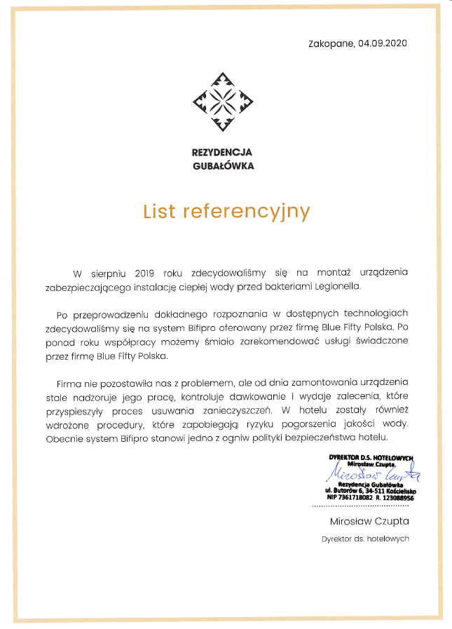 recydencja gubalowka bifipro referencje